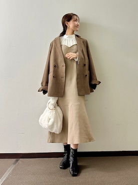 「VIS（ビス）のアイテム（ワンピース）」を使った、makiさん（レディース・155cm）の秋コーディネート
