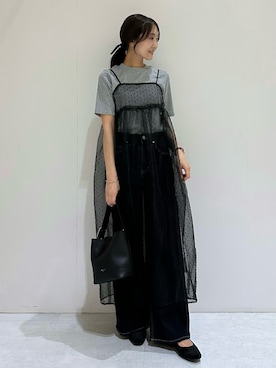 「OPAQUE.CLIP（オペークドットクリップ）のアイテム（デニムパンツ）」を使った、makiさん（レディース・155cm）の秋コーディネート