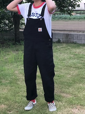 「carhartt」｜「アイテム（スリッポン）」を使った、め。さん（レディース・149cm）の夏コーディネート
