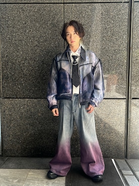 「HARE（ハレ）のアイテム（パンツ）」を使った、Jiang Fanさん（メンズ・159cm）の冬コーディネート