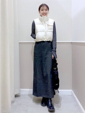 「若見え」｜「アイテム（その他アウター）」を使った、まなみさん（レディース・165cm）の冬コーディネート