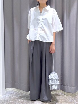 「アイテム（イヤーカフ、その他）」を使った、まなみさん（レディース・165cm）の夏コーディネート