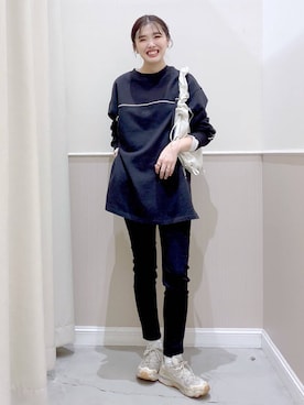 「若見え」｜「アイテム（チュニック）」を使った、まなみさん（レディース・165cm）の冬コーディネート