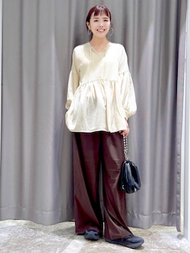 「若見え」｜「アイテム（チュニック）」を使った、まなみさん（レディース・165cm）の夏コーディネート
