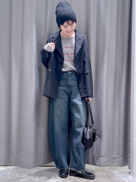 「若見え」｜「アイテム（ニットキャップ/ビーニー）」を使った、まなみさん（レディース・165cm）の秋コーディネート
