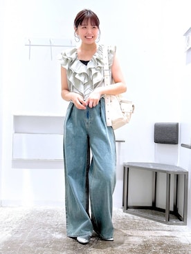 「LAKOLE（ラコレ）のアイテム（パンプス）」を使った、まなみさん（レディース・165cm）の夏コーディネート