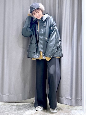 「アイテム（その他トップス、イエロー系）」を使った、まなみさん（レディース・165cm）の秋コーディネート