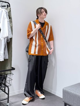 「LAKOLE（ラコレ）のアイテム（バッグ）」を使った、まとまとさん（メンズ・175cm）の夏コーディネート