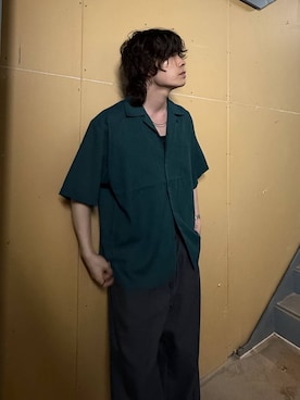 「LAKOLE（ラコレ）の[MENS]ステンレス2連ネックレス / 600710（ネックレス、ブラック系）」を使った、まとまとさん（メンズ・175cm）の春コーディネート