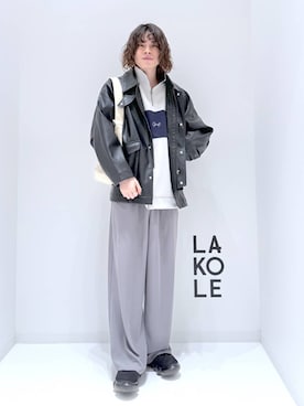 「LAKOLE（ラコレ）のアイテム（ブルゾン）」を使った、まとまとさん（メンズ・175cm）の冬コーディネート
