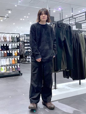 「LAKOLE（ラコレ）のツイードライクオーバーパンツ / 151306（その他パンツ）」を使った、まとまとさん（メンズ・175cm）の秋コーディネート