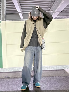 「アイテム（ベスト）」を使った、まとまとさん（メンズ・175cm）の夏コーディネート