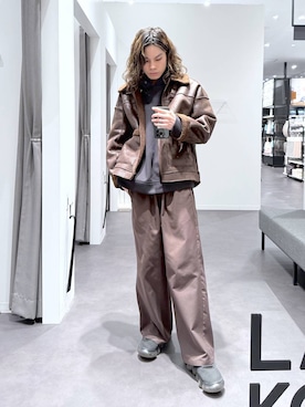 「アイテム（ムートンコート）」を使った、まとまとさん（メンズ・175cm）の秋コーディネート