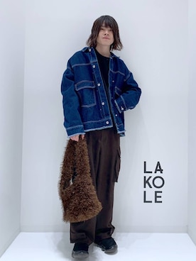 「LAKOLE（ラコレ）のアイテム（デニムジャケット）」を使った、まとまとさん（メンズ・175cm）の秋コーディネート