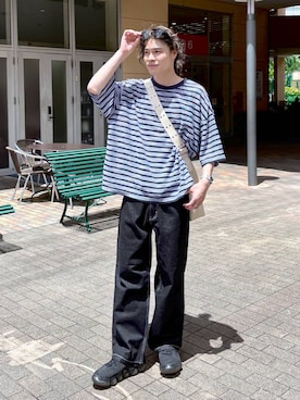 「高見え」｜まとまとさん（メンズ・175cm）の夏コーディネート