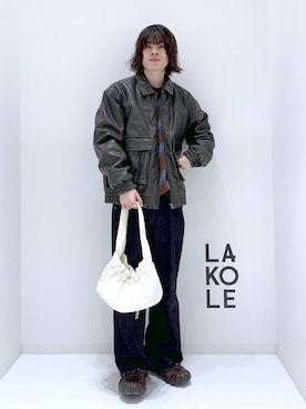 「LAKOLE（ラコレ）のアイテム（その他アウター）」を使った、まとまとさん（メンズ・175cm）の秋コーディネート