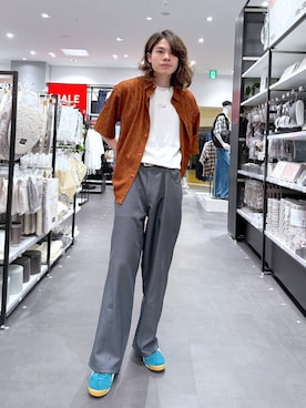 「LAKOLE（ラコレ）のアイテム（トップス）」を使った、まとまとさん（メンズ・175cm）の夏コーディネート
