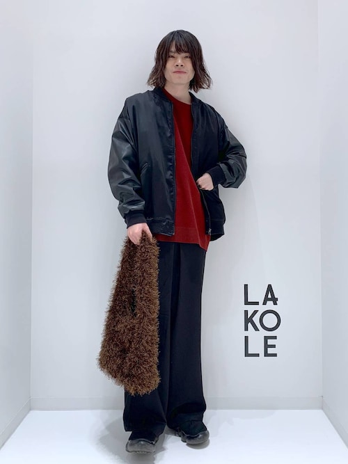 セール】PUレザー切替スカジャン / 147314（ブルゾン）｜LAKOLE