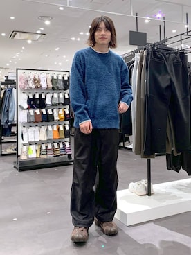 「LAKOLE（ラコレ）のツイードライクオーバーパンツ / 151306（その他パンツ）」を使った、まとまとさん（メンズ・175cm）の秋コーディネート