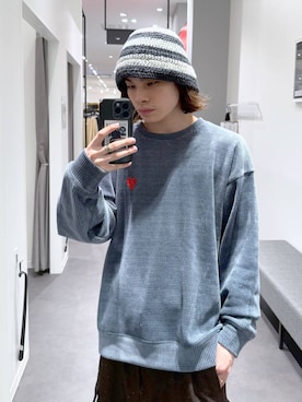 「LAKOLE（ラコレ）のアイテム（スウェット）」を使った、まとまとさん（メンズ・175cm）の冬コーディネート