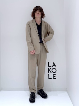 「LAKOLE（ラコレ）のアイテム（テーラードジャケット）」を使った、まとまとさん（メンズ・175cm）の冬コーディネート