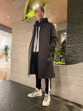 「TORNADO MART（トルネードマート）のTORNADO MART∴バイカラーイージーパンツ（その他パンツ）」を使った、TOGAWAさん（メンズ・185cm）の冬コーディネート