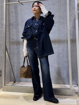 「LEPSIM（レプシィム）のアイテム（デニムパンツ）」を使った、yuuさん（レディース・160cm）の秋コーディネート