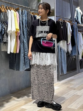 「LEPSIM（レプシィム）の3連ボールネックレス　287544（ネックレス、シルバー系）」を使った、yuuさん（レディース・160cm）の夏コーディネート