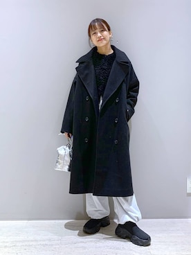 「LEPSIM（レプシィム）のアイテム（チェスターコート）」を使った、yuuさん（レディース・160cm）の冬コーディネート