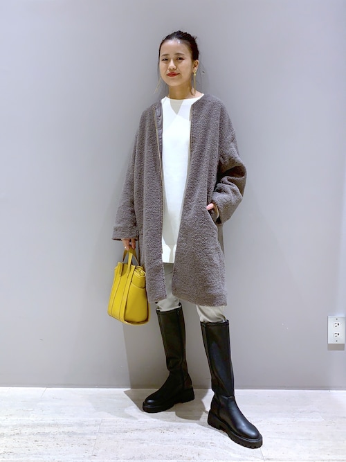 ライトノーカラーボアコート 123608（ノーカラーコート）｜LEPSIM