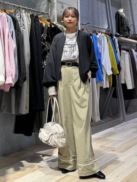 「LEPSIM（レプシィム）の3連ボールネックレス　287544（ネックレス、シルバー系）」を使った、yuuさん（レディース・160cm）の春コーディネート