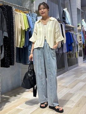 「BAYFLOW（ベイフロー）のレイヤードチェーンブレスレット（ブレスレット、その他）」を使った、yuuさん（レディース・160cm）の春コーディネート