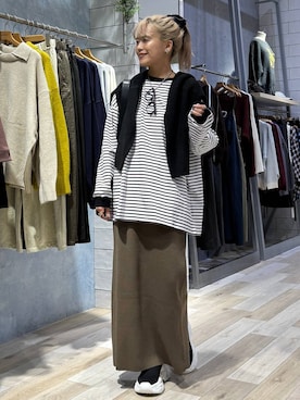 「アイテム（シュシュ）」を使った、yuuさん（レディース・160cm）の秋コーディネート