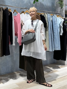 「高見え」｜「アイテム（チュニック）」を使った、yuuさん（レディース・160cm）の夏コーディネート