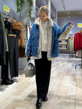 「ウエストゴム」｜「アイテム（アクセサリー）」を使った、yuuさん（レディース・160cm）の秋コーディネート