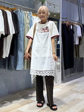 「アイテム（チュニック）」を使った、yuuさん（レディース・160cm）の夏コーディネート
