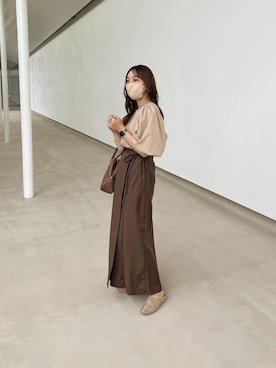 「chocomee（チョコミー）のアイテム（スカート）」を使った、𝙴 𝚛 𝚒 𝚔 𝚊 さん（レディース・150cm）の秋コーディネート