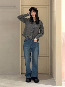 「アイテム（サンダル）」を使った、ideさん（レディース・160cm・20代）の冬コーディネート