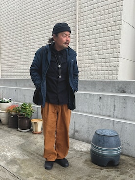 「NANO universe（ナノユニバース）のアイテム（マウンテンパーカー）」を使った、テッチーさん（メンズ・173cm）の冬コーディネート