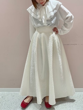 「襟付きトップス」｜「アイテム（その他）」を使った、🧸🎈さん（レディース・151cm）の春コーディネート