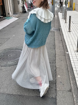 「襟付きトップス」｜「アイテム（その他）」を使った、🧸🎈さん（レディース・151cm）の春コーディネート