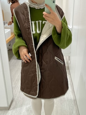 「白タイツ」｜「アイテム（その他）」を使った、🧸🎈さん（レディース・151cm）の秋コーディネート