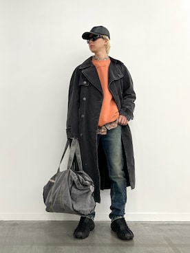 「DIESEL（ディーゼル）のアイテム（帽子）」を使った、Katsumiさん（メンズ・173cm）の冬コーディネート