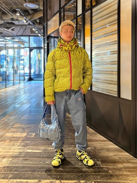 「ディーゼル」｜「アイテム（ダウンジャケット/コート）」を使った、Katsumiさん（メンズ・173cm）の秋コーディネート