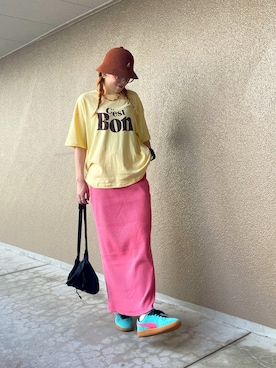 「アイテム（バングル/リストバンド、ブラウン系）」を使った、pafekanaさん（レディース・168cm）の秋コーディネート