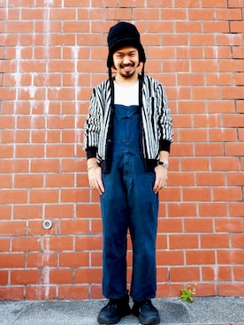 「CA4LA」｜「アイテム（オールインワン・サロペット）」を使った、Takahiro。さん（メンズ・175cm）の秋コーディネート