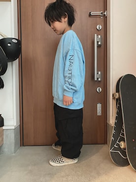 「シンフルコーデ」｜「アイテム（スリッポン）」を使った、aymさん（キッズ・123cm）の冬コーディネート