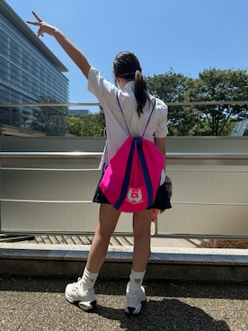 「アイテム（スマホケース/カバー、ブラック系）」を使った、 Rey さん（キッズ・150cm）の夏コーディネート