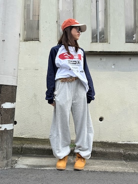 「アイテム（スウェットパンツ）」を使った、 Rey さん（レディース・151cm）の秋コーディネート