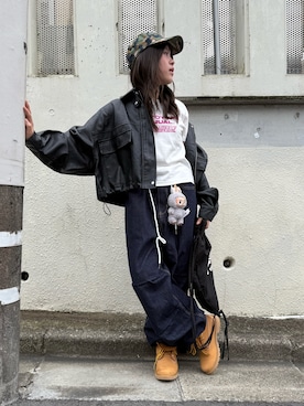 「アイテム（キーホルダー）」を使った、 Rey さん（レディース・151cm）の秋コーディネート
